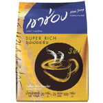 Khao Shong Super Rich 3 In 1 drink packet, showing colorful packaging with the product name and brand on the front.