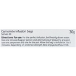 Sainsbury's Camomile Infusion Tea 20 bags, herbal drink with chamomile flowers in a tea bag, in a box.