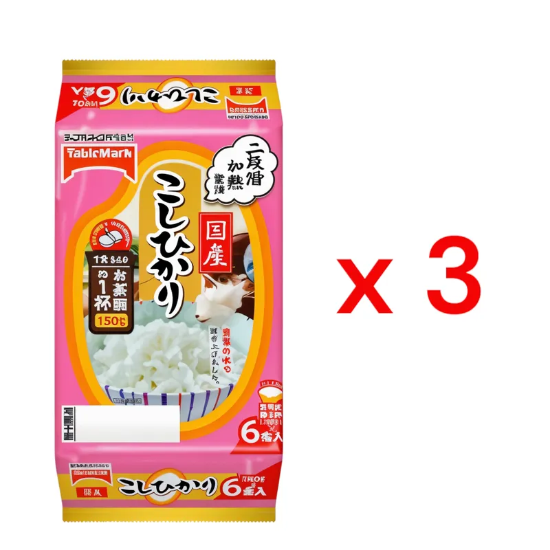 Cooked Koshihikari Japanese rice by TABLEMARK, featuring Uonuma water in a clear bowl, ready to serve.