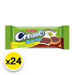 Cream-o Plus Caramel Cookies with Coconut and Chocolate, 13g snack, showing cookies with caramel, coconut flakes, and chocolate coating.