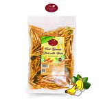 Sriwanna Gold Fried Banana Stick with Herbs in 120g package, crispy dry snack with herbs from Sriwanna brand.