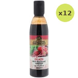 Filippo Berio Raspberry Glaze with Balsamic Vinegar of Modena 250ml – 12 Packs