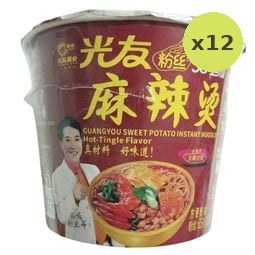 GuangYou Sweet Potato Glass Noodles Hot-Tingle flavor Cup 100g – 12 Packs