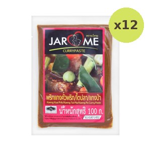 Jarome Kaeng Kua Prik Kaeng Tai Pla Kaeng Pa Curry Paste 100 g – 12 Packs