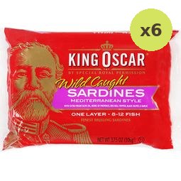 King Oscar Brisling Sardines Mediterranean Style 106g – 6 Packs