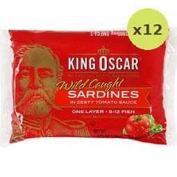 King Oscar Brisling Sardines Zesty Tomato Sauce 106g – 12 Packs