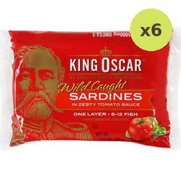 King Oscar Brisling Sardines Zesty Tomato Sauce 106g – 6 Packs