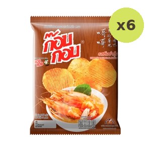 Kobkob Ridge Cut Potato Chips Tom Yum Kung Flavor 56 g – 6 Packs
