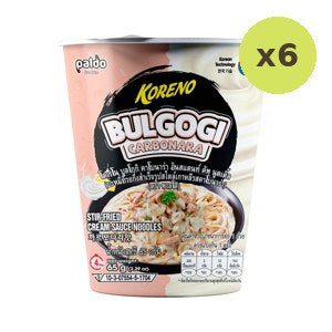 Koreno Bulgogi Carbonara Cream Sauce Noodles Cup 65 g – 6 Packs