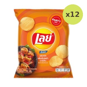 Lays Rock Ridged Potato Chips Extra Barbecue Flavor 105 g – 12 Packs