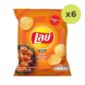 Lays Rock Ridged Potato Chips Extra Barbecue Flavor 105 g – 6 Packs
