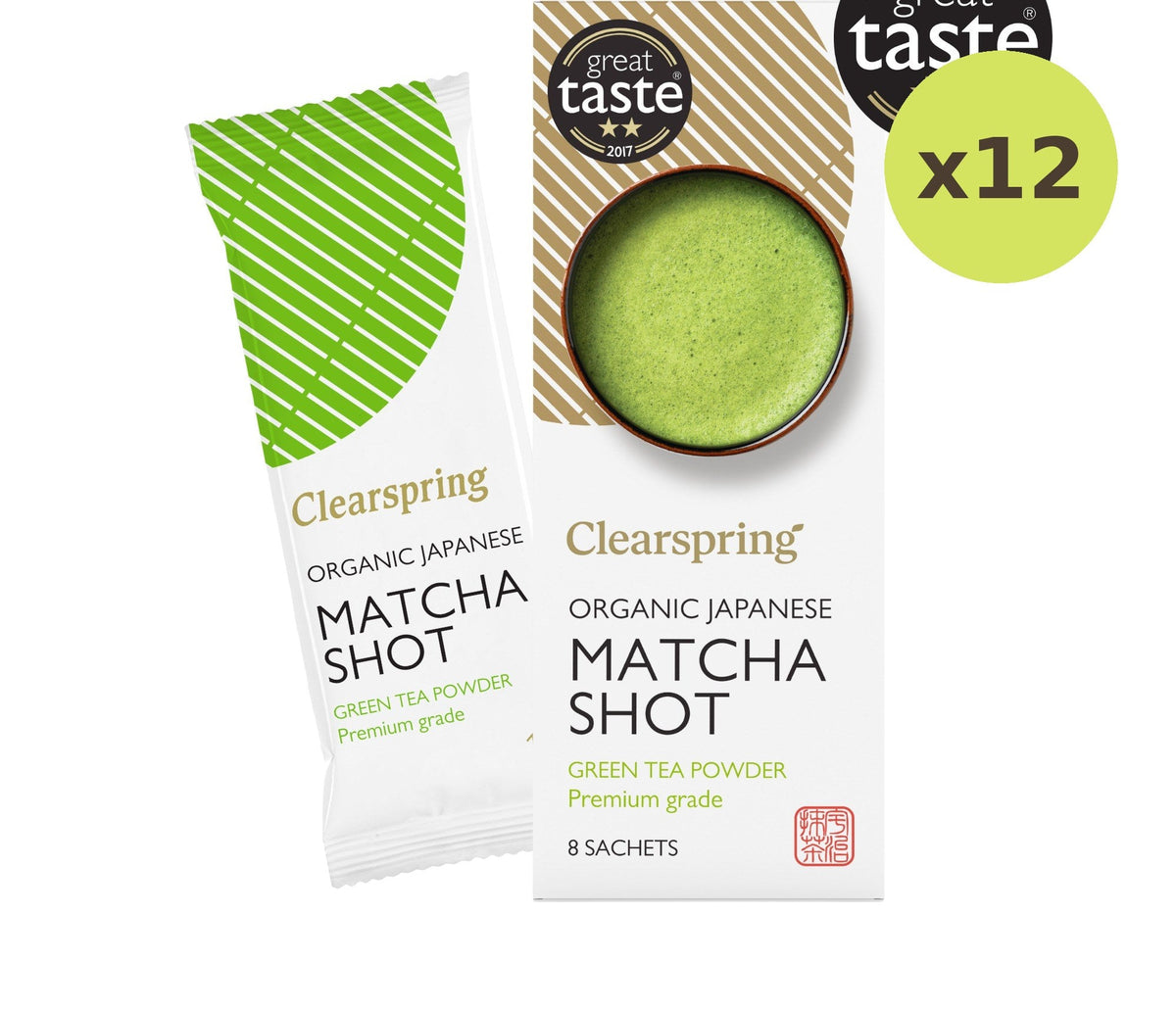 Lemon Farm Organic Japanese Matcha Shot Premium Grade 8 x 1 g Sachets – 12 Packs