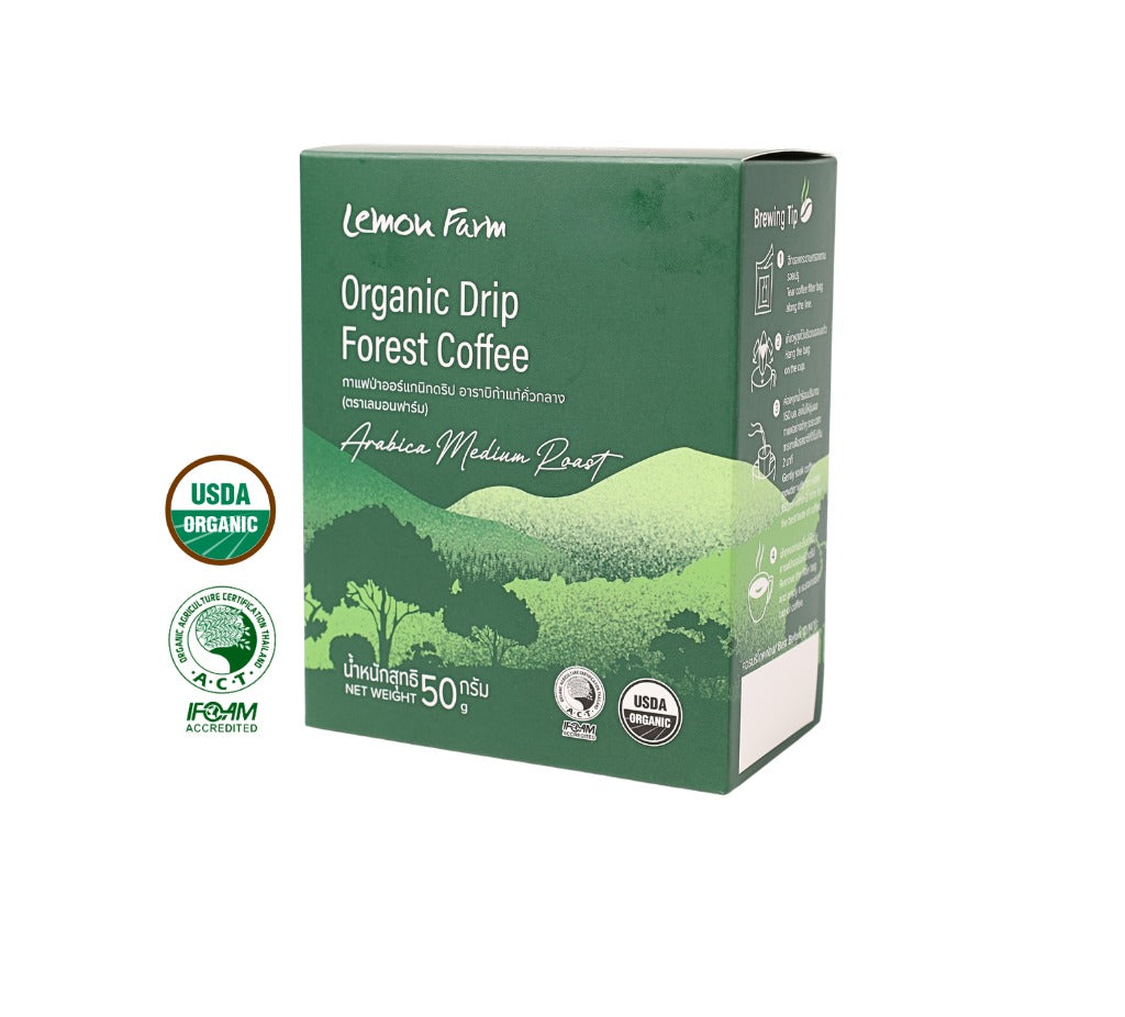 Lemon Farm Organic Wild Drip Coffee Arabica Medium Roast 10 g x 5 Sachets – 1 Pack