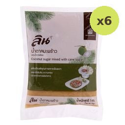 Lin Coconut Sugar Mixed with Cane Sugar 1kg – 6 Packs