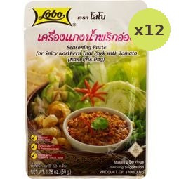 Lobo Seasoning Paste for Spicy Nam Prik Ong 50g – 12 Packs