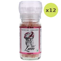 Lunn Pink Salt in Glass Jar with Grinder Cap 100g – 12 Packs
