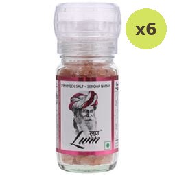 Lunn Pink Salt in Glass Jar with Grinder Cap 100g – 6 Packs
