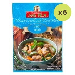 Mae Ploy Country Red Curry Paste 50g – 6 Packs