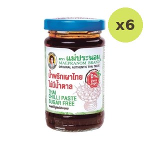 Maepranom Thai Chili Paste Sugar Free 114 g – 6 Packs