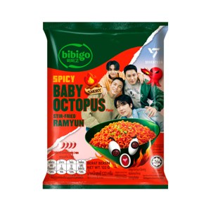 Bibigo X Seventeen Spicy Baby Octopus Flavor Stir Fried Ramyun 122 g – 1 Pack