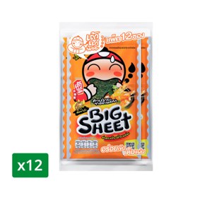 Taokaenoi Big Sheet Crispy Seaweed Tom Yum Kung Flavor Box 3 2 g Pack 12 8858702413107