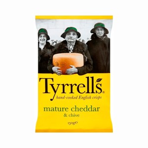 Tyrrells Mature Cheddar Chive Crisps 150 g – 1 Pack