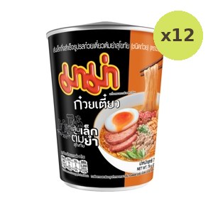 Mama Cup Instant Rice Noodles Authentic Sukhothai Spicy Tom Yum Flavour 79 g – 12 Packs