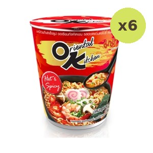 Mama Oriental Kitchen Instant Cup Noodles Hot Spicy Flavour 80 g – 6 Packs