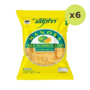 Manora Fried Pumpkin Chips Pumpkin Flavor 32 g – 6 Packs