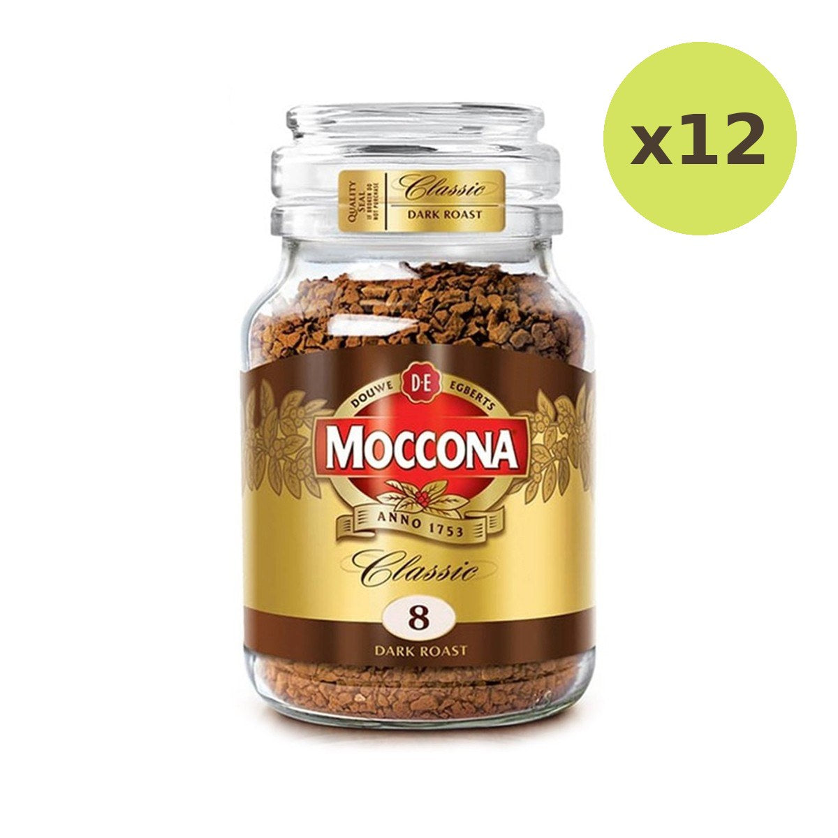 Moccona Classic 8 Dark Roast Freeze Dried Instant Coffee 100 g – 12 Packs