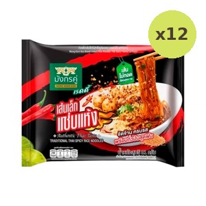 Mung Korn Koo Instant Rice Noodles Thai Spicy Flavour 81 g – 12 Packs