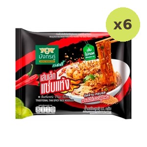 Mung Korn Koo Instant Rice Noodles Thai Spicy Flavour 81 g – 6 Packs