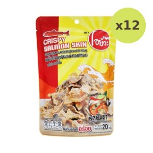 Oyua Crispy Salmon Skin Kari Kari Tom Yum Flavor 20 g – 12 Packs