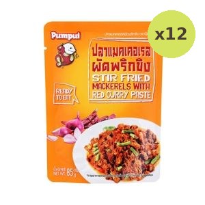 Poom Pui Stir Fried Mackerels With Red Curry Paste 85 g – 12 Packs