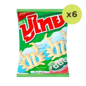Poothai Crispy Snack Nori Seaweed Flavor 55 g – 6 Packs