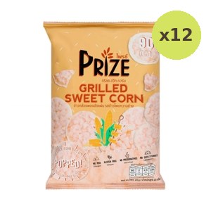 Prize Popped Rice Snack Grilled Sweet Corn Flavor 20 g – 12 Packs