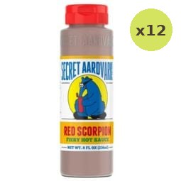 Secret Aardvark Red Scorpion Fiery Hot Sauce 236ml – 12 Packs