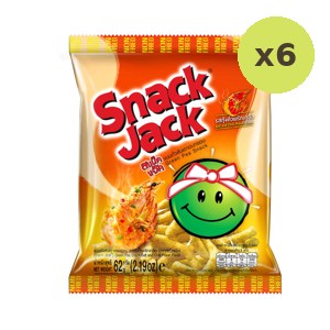 Snack Jack Green Pea Snack Salt And Chili Prawn Flavor 62 g – 6 Packs