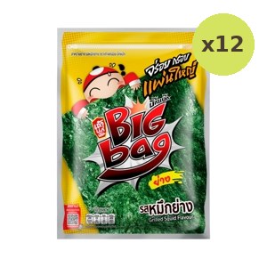 Taokaenoi Big Bag Grilled Seaweed Grilled Squid Flavour 30 g – 12 Packs