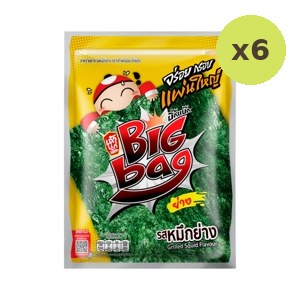 Taokaenoi Big Bag Grilled Seaweed Grilled Squid Flavour 30 g – 6 Packs