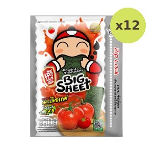 Taokaenoi Big Sheet Crispy Seaweed Tomato Sauce Flavor 28 g – 12 Packs
