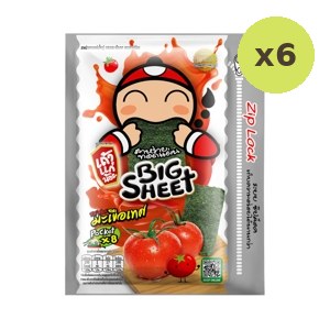 Taokaenoi Big Sheet Crispy Seaweed Tomato Sauce Flavor 28 g – 6 Packs