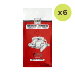 The Coffee Bean Roasted Ground Coffee Espresso 200 g – 6 Packs