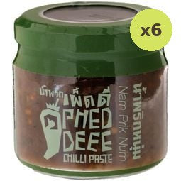 Tongtin Pheddee Nam Prik Num Chilli Paste 150g – 6 Packs