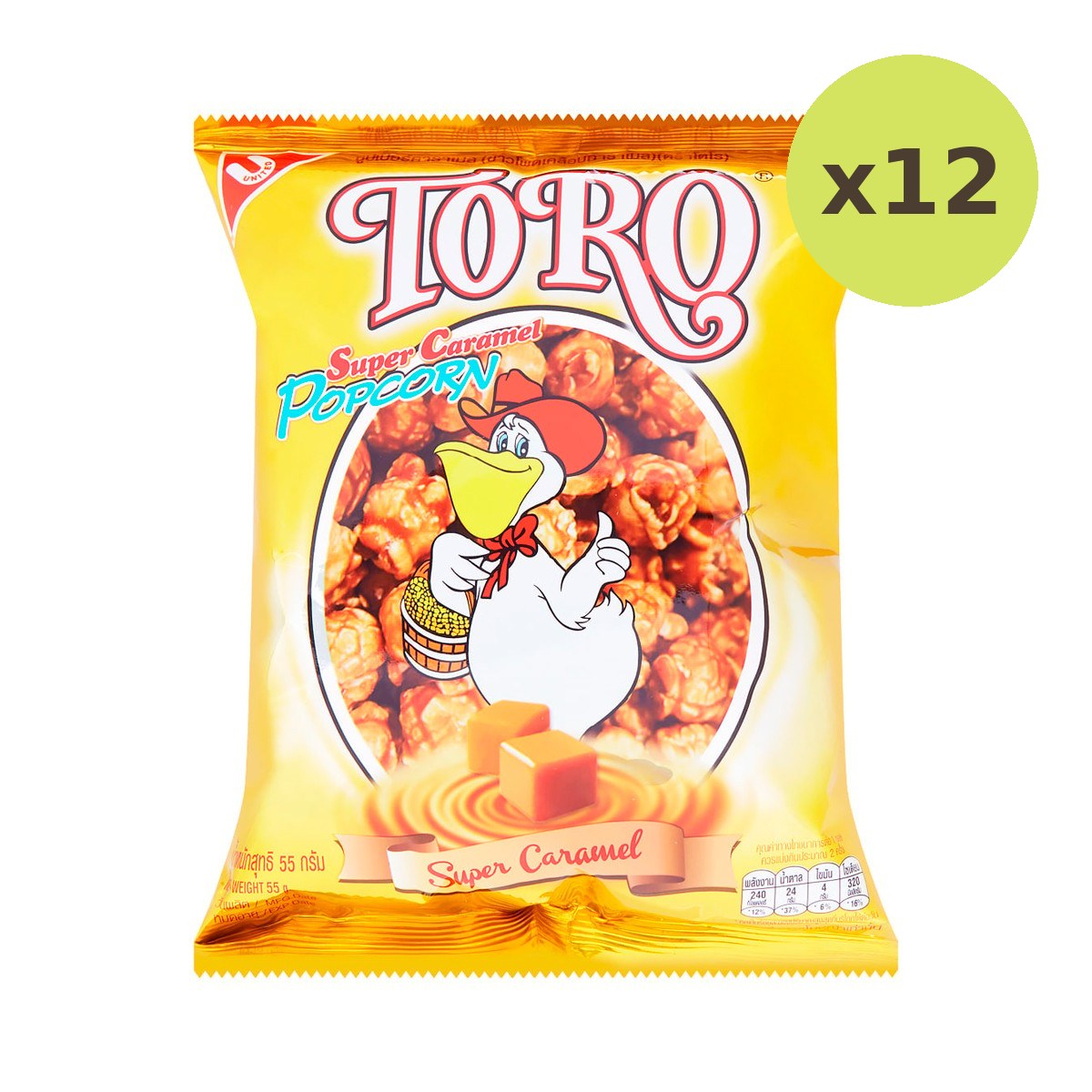 Toro Corn Coated With Super Caramel Size 55 g – 12 Packs