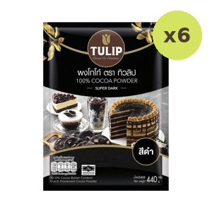 Tulip 100 Cocoa Powder Black Colour 440 g – 6 Packs