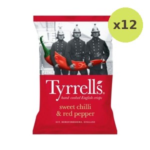 Tyrrells Sweet Chilli Red Pepper Crisps 150 g – 12 Packs