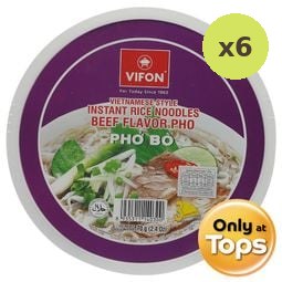 Vifon Pho Vietnamese Style Instant Rice Noodle Beef Flavour Cup 70g – 6 Packs