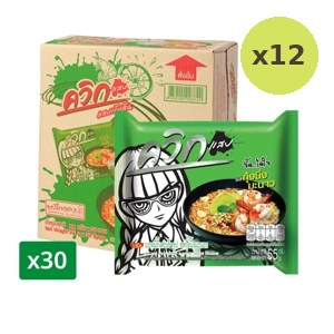 Wai Wai Quick Zabb Instant Noodle Hot And Spicy Shrimp 55 G X 55 g – 12 Packs